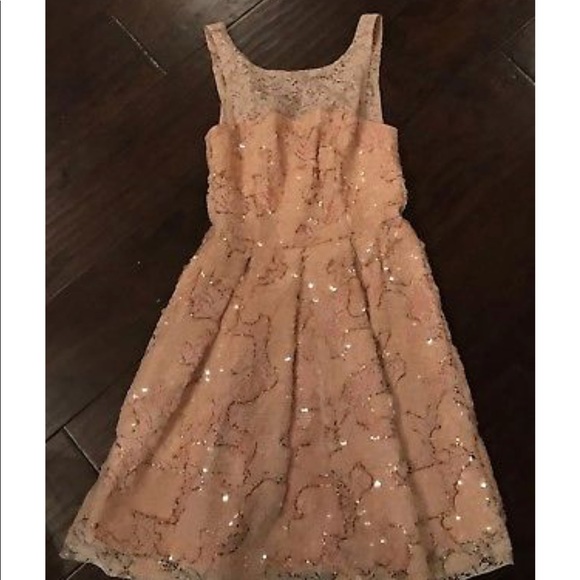 Anthropologie Eva Franco peach sequins Dress - Picture 4 of 7